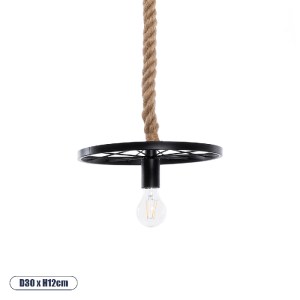 glo-01185-01185_0 GLOBOSTAR® VELO 01185 VINTAGE ΚΡΕΜΑΣΤΟ ΦΩΤΙΣΤΙΚΟ ΑΝΑΡΤΗΣΗ ΜΟΝΟΦΩΤΟ 1 X E27 IP20 ΜΑΥΡΟ ΜΕΤΑ