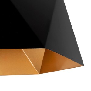 glo-01195-01195_07 GLOBOSTAR® HEXAGON 01195 ΜΟΝΤΕΡΝΟ ΚΡΕΜΑΣΤΟ ΦΩΤΙΣΤΙΚΟ ΟΡΟΦΗΣ ΜΕ ΝΤΟΥΙ 1 X E27 AC 220-240V IP20 - ΜΑΥΡΟ & ΧΡΥΣΟ - Μ46 X Π46 X Υ25CM