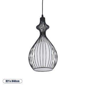 glo-01197-01197_00 GLOBOSTAR® REA 01197 ΜΟΝΤΕΡΝΟ ΚΡΕΜΑΣΤΟ ΦΩΤΙΣΤΙΚΟ ΠΛΕΓΜΑ ΜΟΝΟΦΩΤΟ 1 X E27 IP20 ΜΑΥΡΟ ΜΕΤΑΛΛ