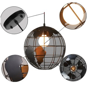 glo-01205-01205_0014 GLOBOSTAR® EARTH 01205 VINTAGE ΚΡΕΜΑΣΤΟ ΦΩΤΙΣΤΙΚΟ ΦΙΓΟΥΡΑ ΜΟΝΟΦΩΤΟ 1 X E27 IP20 ΜΑΥΡΟ ΜΕΤΑ