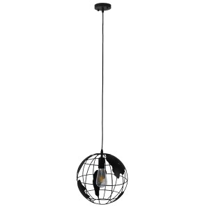 glo-01205-01205_003 GLOBOSTAR® EARTH 01205 VINTAGE ΚΡΕΜΑΣΤΟ ΦΩΤΙΣΤΙΚΟ ΦΙΓΟΥΡΑ ΜΟΝΟΦΩΤΟ 1 X E27 IP20 ΜΑΥΡΟ ΜΕΤΑ