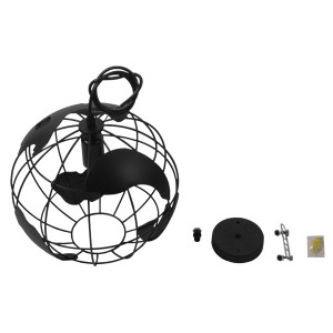 glo-01205-01205_004 GLOBOSTAR® EARTH 01205 VINTAGE ΚΡΕΜΑΣΤΟ ΦΩΤΙΣΤΙΚΟ ΦΙΓΟΥΡΑ ΜΟΝΟΦΩΤΟ 1 X E27 IP20 ΜΑΥΡΟ ΜΕΤΑ