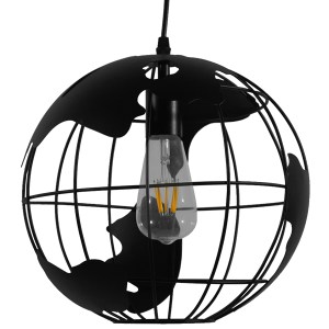 glo-01205-01205_005 GLOBOSTAR® EARTH 01205 VINTAGE ΚΡΕΜΑΣΤΟ ΦΩΤΙΣΤΙΚΟ ΦΙΓΟΥΡΑ ΜΟΝΟΦΩΤΟ 1 X E27 IP20 ΜΑΥΡΟ ΜΕΤΑ