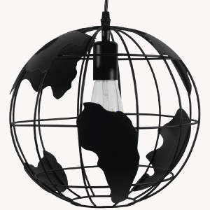 glo-01205-01205_006 GLOBOSTAR® EARTH 01205 VINTAGE ΚΡΕΜΑΣΤΟ ΦΩΤΙΣΤΙΚΟ ΦΙΓΟΥΡΑ ΜΟΝΟΦΩΤΟ 1 X E27 IP20 ΜΑΥΡΟ ΜΕΤΑ