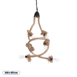 glo-01229-01229_0 GLOBOSTAR® HAMTINE 01229 VINTAGE ΚΡΕΜΑΣΤΟ ΦΩΤΙΣΤΙΚΟ ΑΝΑΡΤΗΣΗ ΠΟΛΥΦΩΤΟ 6 X E27 IP20 ΜΑΥΡΟ Μ