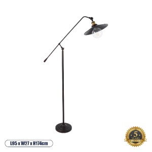 glo-01243-01243_0_ GLOBOSTAR® SILENE 01243 VINTAGE ΕΠΙΔΑΠΕΔΙΟ ΦΩΤΙΣΤΙΚΟ ΜΟΝΟΦΩΤΟ 1 X E27 IP20 ΜΑΥΡΟ & ΧΡΥΣΟ Μ