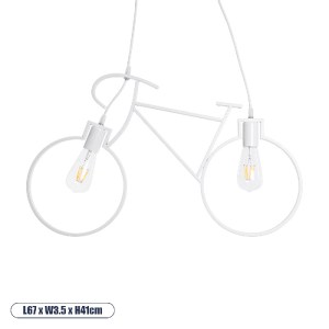 glo-01300-01300_0 GLOBOSTAR® BIKE 01300 VINTAGE ΚΡΕΜΑΣΤΟ ΦΩΤΙΣΤΙΚΟ ΦΙΓΟΥΡΑ ΔΙΦΩΤΟ 2 X E27 IP20 ΛΕΥΚΟ ΜΕΤΑΛΛΟ