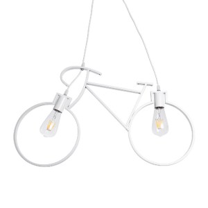 glo-01300-01300_5 GLOBOSTAR® BIKE 01300 VINTAGE ΚΡΕΜΑΣΤΟ ΦΩΤΙΣΤΙΚΟ ΦΙΓΟΥΡΑ ΔΙΦΩΤΟ 2 X E27 IP20 ΛΕΥΚΟ ΜΕΤΑΛΛΟ