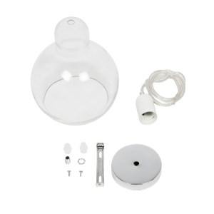 glo-01314-01314_10 GLOBOSTAR® LUCREZIA 01314 ΜΟΝΤΕΡΝΟ ΚΡΕΜΑΣΤΟ ΦΩΤΙΣΤΙΚΟ ΟΡΟΦΗΣ ΜΕ ΝΤΟΥΙ 1 X E27 AC 220-240V IP20 - ΔΙΑΦΑΝΟ - Μ18 X Π18 X Υ23CM