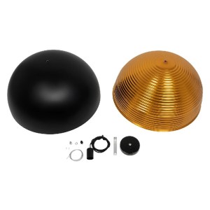 glo-01344-01344_10 GLOBOSTAR® MEDEA 01344 ΜΟΝΤΕΡΝΟ ΚΡΕΜΑΣΤΟ ΦΩΤΙΣΤΙΚΟ ΟΡΟΦΗΣ ΜΕ ΝΤΟΥΙ 1 X E27 AC 220-240V IP20 - ΜΑΥΡΟ & ΧΡΥΣΟ - Μ60 X Π60 X Υ30CM