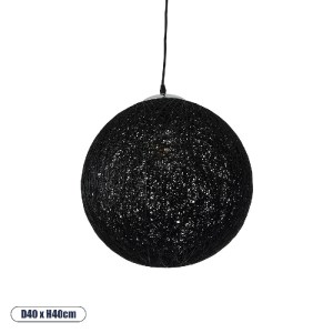 glo-01360-01360_00 GLOBOSTAR® OCEANA 01360 BOHO ΚΡΕΜΑΣΤΟ ΦΩΤΙΣΤΙΚΟ ΜΠΑΛΑ ΜΟΝΟΦΩΤΟ 1 X E27 IP20 ΜΑΥΡΟ ΣΧΟΙΝΙ - Μ40 X Π40 X Υ40CM