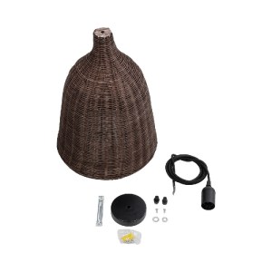 glo-01367-01367_9 GLOBOSTAR® BAHAMAS 01367 BOHO ΚΡΕΜΑΣΤΟ ΦΩΤΙΣΤΙΚΟ ΟΡΟΦΗΣ ΜΕ ΝΤΟΥΙ 1 X E27 AC 220-240V IP20 - ΚΑΦΕ - Μ30 X Π30 X Υ40CM