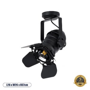 glo-01372-01372_0 GLOBOSTAR® DETROIT 01372 VINTAGE ΦΩΤΙΣΤΙΚΟ ΟΡΟΦΗΣ ΠΛΕΓΜΑ ΜΟΝΟΦΩΤΟ 1 X E27 IP20 ΜΑΥΡΟ ΜΕΤΑΛ