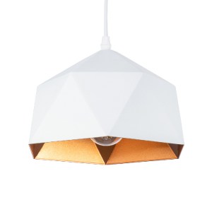 glo-01377-01377_0 GLOBOSTAR® HEXAGON 01377 ΜΟΝΤΕΡΝΟ ΚΡΕΜΑΣΤΟ ΦΩΤΙΣΤΙΚΟ ΚΑΜΠΑΝΑ ΜΟΝΟΦΩΤΟ 1 X E27 IP20 ΛΕΥΚΟ &