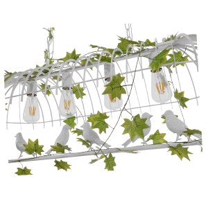 glo-01403-01403_4 GLOBOSTAR® NEST 01403 VINTAGE ΚΡΕΜΑΣΤΟ ΦΩΤΙΣΤΙΚΟ ΦΙΓΟΥΡΑ ΠΟΛΥΦΩΤΟ 4 X E27 IP20 ΛΕΥΚΟ ΜΕΤΑΛ