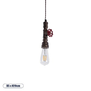 glo-01413-01413_0 GLOBOSTAR® SPIGOT 01413 VINTAGE ΚΡΕΜΑΣΤΟ ΦΩΤΙΣΤΙΚΟ ΑΝΑΡΤΗΣΗ ΜΟΝΟΦΩΤΟ 1 X E27 IP20 ΧΑΛΚΙΝΟ 