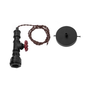 glo-01415-01415_12 GLOBOSTAR® SPIGOT 01415 VINTAGE ΚΡΕΜΑΣΤΟ ΦΩΤΙΣΤΙΚΟ ΑΝΑΡΤΗΣΗ ΜΟΝΟΦΩΤΟ 1 X E27 IP20 ΜΑΥΡΟ & 