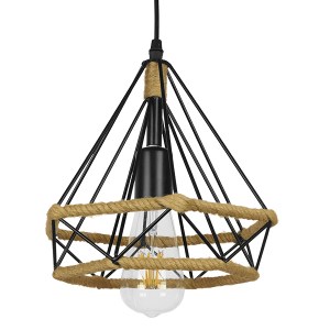 glo-01421-01421_0 GLOBOSTAR® FLUTED 01421 VINTAGE ΚΡΕΜΑΣΤΟ ΦΩΤΙΣΤΙΚΟ ΠΛΕΓΜΑ ΜΟΝΟΦΩΤΟ 1 X E27 IP20 ΜΑΥΡΟ ΜΕΤΑ