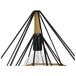glo-01422-01422_7 GLOBOSTAR® FLUTED 01422 VINTAGE ΚΡΕΜΑΣΤΟ ΦΩΤΙΣΤΙΚΟ ΠΛΕΓΜΑ ΜΟΝΟΦΩΤΟ 1 X E27 IP20 ΜΑΥΡΟ ΜΕΤΑ