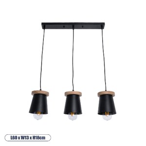 glo-01425-01425_0 GLOBOSTAR® LANA 01425 ΜΟΝΤΕΡΝΟ ΚΡΕΜΑΣΤΟ ΦΩΤΙΣΤΙΚΟ ΚΥΛΙΝΔΡΟΣ ΤΡΙΦΩΤΟ 3 X E27 IP20 ΜΑΥΡΟ ΜΕΤ