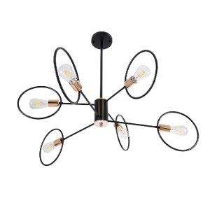 glo-01446-01446_2 GLOBOSTAR® NEXUS 01446 ΜΟΝΤΕΡΝΟ ΦΩΤΙΣΤΙΚΟ ΟΡΟΦΗΣ ΠΛΕΓΜΑ ΠΟΛΥΦΩΤΟ 6 X E27 IP20 ΜΑΥΡΟ & ΧΑΛΚ