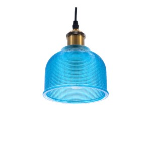 glo-01452-01452_5 GLOBOSTAR® SEGRETO 01452 VINTAGE ΚΡΕΜΑΣΤΟ ΦΩΤΙΣΤΙΚΟ ΜΟΝΟΦΩΤΟ ΚΑΜΠΑΝΑ 1 X E27 IP20 ΜΠΛΕ ΓΥΑ