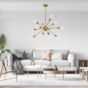 glo-01485-post_202 GLOBOSTAR® MILANO 01485 ΜΟΝΤΕΡΝΟ ΦΩΤΙΣΤΙΚΟ ΟΡΟΦΗΣ ΠΛΕΓΜΑ ΠΟΛΥΦΩΤΟ 12 X E27 IP20 ΧΡΥΣΟ ΜΕΤΑ