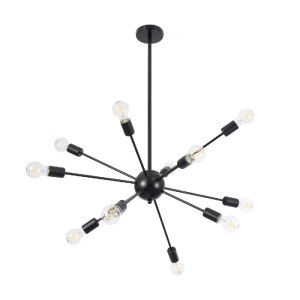 glo-01486-01486_4 GLOBOSTAR® MILANO 01486 ΜΟΝΤΕΡΝΟ ΦΩΤΙΣΤΙΚΟ ΟΡΟΦΗΣ ΠΛΕΓΜΑ ΠΟΛΥΦΩΤΟ 12 X E27 IP20 ΜΑΥΡΟ ΜΕΤΑ