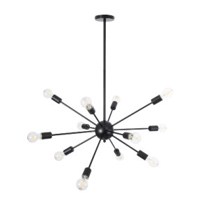 glo-01486-01486_5 GLOBOSTAR® MILANO 01486 ΜΟΝΤΕΡΝΟ ΦΩΤΙΣΤΙΚΟ ΟΡΟΦΗΣ ΠΛΕΓΜΑ ΠΟΛΥΦΩΤΟ 12 X E27 IP20 ΜΑΥΡΟ ΜΕΤΑ