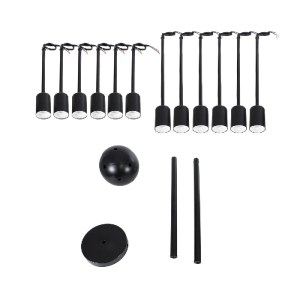 glo-01486-01486_8 GLOBOSTAR® MILANO 01486 ΜΟΝΤΕΡΝΟ ΦΩΤΙΣΤΙΚΟ ΟΡΟΦΗΣ ΠΛΕΓΜΑ ΠΟΛΥΦΩΤΟ 12 X E27 IP20 ΜΑΥΡΟ ΜΕΤΑ