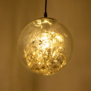 glo-01510-01510_02 GLOBOSTAR® HARPER 01510 ΜΟΝΤΕΡΝΟ ΚΡΕΜΑΣΤΟ ΦΩΤΙΣΤΙΚΟ ΟΡΟΦΗΣ ΜΕ ΝΤΟΥΙ 1 X E27 AC 220-240V IP20 - ΔΙΑΦΑΝΟ & ΑΣΗΜΙ - Μ25 X Π25 X Υ30CM