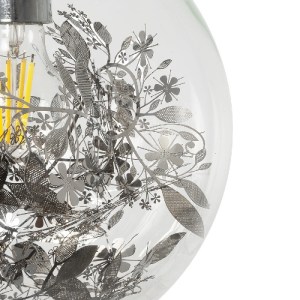 glo-01510-01510_07 GLOBOSTAR® HARPER 01510 ΜΟΝΤΕΡΝΟ ΚΡΕΜΑΣΤΟ ΦΩΤΙΣΤΙΚΟ ΟΡΟΦΗΣ ΜΕ ΝΤΟΥΙ 1 X E27 AC 220-240V IP20 - ΔΙΑΦΑΝΟ & ΑΣΗΜΙ - Μ25 X Π25 X Υ30CM