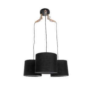 glo-01525-01525_2 GLOBOSTAR® RAMSON 01525 ΜΟΝΤΕΡΝΟ ΚΡΕΜΑΣΤΟ ΦΩΤΙΣΤΙΚΟ ΚΑΠΕΛΟ ΤΡΙΦΩΤΟ 3 X E27 IP20 ΜΑΥΡΟ ΥΦΑΣ