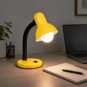 glo-01536-01536_06 GLOBOSTAR® STUDENT 01536 ΜΟΝΤΕΡΝΟ ΕΠΙΤΡΑΠΕΖΙΟ ΦΩΤΙΣΤΙΚΟ ΠΟΡΤΑΤΙΦ ΜΕ ΝΤΟΥΙ 1 X E27 AC 220-240V IP20 - ΚΙΤΡΙΝΟ & ΜΑΥΡΟ - Μ12 X Π12 X Υ32CM