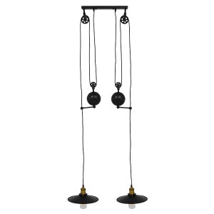 glo-01550-01550_3 GLOBOSTAR® CARILO 01550 VINTAGE ΚΡΕΜΑΣΤΟ ΦΩΤΙΣΤΙΚΟ ΑΝΑΡΤΗΣΗ ΔΙΦΩΤΟ 2 X E27 IP20 ΜΑΥΡΟ & ΧΡ