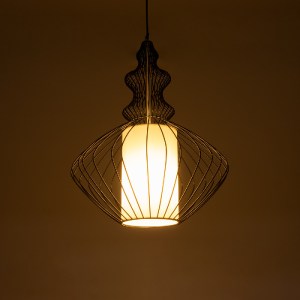 glo-01558-01558_3 GLOBOSTAR® LILY 01558 VINTAGE ΚΡΕΜΑΣΤΟ ΦΩΤΙΣΤΙΚΟ ΠΛΕΓΜΑ ΜΟΝΟΦΩΤΟ 1 X E27 IP20 ΜΑΥΡΟ ΜΕΤΑΛΛ