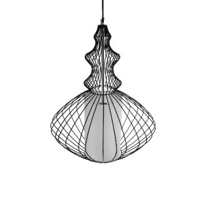 glo-01558-01558_7 GLOBOSTAR® LILY 01558 VINTAGE ΚΡΕΜΑΣΤΟ ΦΩΤΙΣΤΙΚΟ ΠΛΕΓΜΑ ΜΟΝΟΦΩΤΟ 1 X E27 IP20 ΜΑΥΡΟ ΜΕΤΑΛΛ