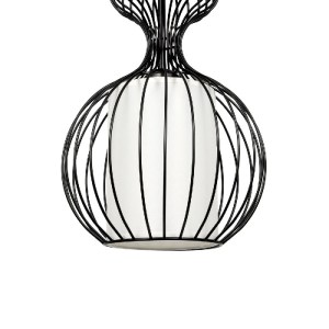 glo-01560-01560_06 GLOBOSTAR® LILY 01560 VINTAGE ΚΡΕΜΑΣΤΟ ΦΩΤΙΣΤΙΚΟ ΟΡΟΦΗΣ ΜΕ ΝΤΟΥΙ 1 X E27 AC 220-240V IP20 - ΜΑΥΡΟ & ΛΕΥΚΟ - Μ25 X Π25 X Υ67CM