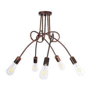 glo-01564-01564_4 GLOBOSTAR® PAULELI 01564 ΜΟΝΤΕΡΝΟ ΦΩΤΙΣΤΙΚΟ ΟΡΟΦΗΣ ΠΛΕΓΜΑ ΠΟΛΥΦΩΤΟ 5 X E27 IP20 ΧΑΛΚΙΝΟ ΜΕ