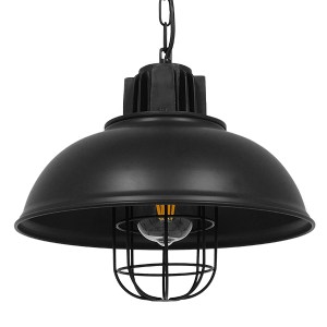 glo-01571-01571_0 GLOBOSTAR® HARROW 01571 VINTAGE ΚΡΕΜΑΣΤΟ ΦΩΤΙΣΤΙΚΟ ΚΑΜΠΑΝΑ ΜΟΝΟΦΩΤΟ 1 X E27 IP20 ΜΑΥΡΟ ΜΕΤ