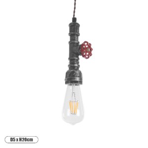 glo-01583-01583_0 GLOBOSTAR® SPIGOT 01583 VINTAGE ΚΡΕΜΑΣΤΟ ΦΩΤΙΣΤΙΚΟ ΑΝΑΡΤΗΣΗ ΜΟΝΟΦΩΤΟ 1 X E27 IP20 ΑΣΗΜΙ & 