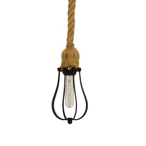 glo-01594-01594_4 GLOBOSTAR® CAMBER 01594 VINTAGE ΚΡΕΜΑΣΤΟ ΦΩΤΙΣΤΙΚΟ ΠΛΕΓΜΑ ΜΟΝΟΦΩΤΟ 1 X E27 IP20 ΜΑΥΡΟ ΜΕΤΑ