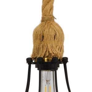 glo-01594-01594_6 GLOBOSTAR® CAMBER 01594 VINTAGE ΚΡΕΜΑΣΤΟ ΦΩΤΙΣΤΙΚΟ ΠΛΕΓΜΑ ΜΟΝΟΦΩΤΟ 1 X E27 IP20 ΜΑΥΡΟ ΜΕΤΑ