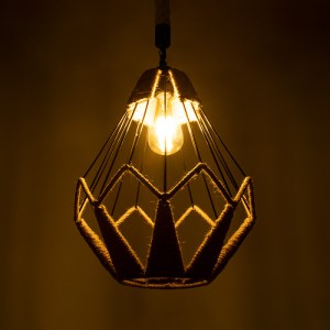 glo-01617-01617_2 GLOBOSTAR® CONICAL 01617 VINTAGE ΚΡΕΜΑΣΤΟ ΦΩΤΙΣΤΙΚΟ ΠΛΕΓΜΑ ΜΟΝΟΦΩΤΟ 1 X E27 IP20 ΜΑΥΡΟ ΜΕΤ