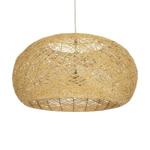 glo-01628-01628_1 GLOBOSTAR® FIJI INCASS 01628 VINTAGE ΚΡΕΜΑΣΤΟ ΦΩΤΙΣΤΙΚΟ ΟΡΟΦΗΣ ΜΕ ΝΤΟΥΙ 5 X E27 AC 220-240V IP20 - ΜΠΕΖ - Μ60 X Π60 X Υ29CM