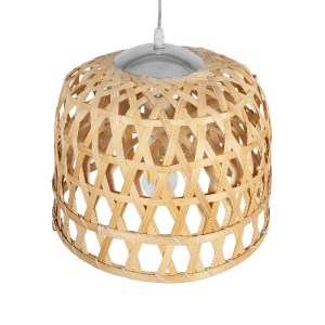 glo-01634-01634_06 GLOBOSTAR® MANGEA 01634 BOHO ΚΡΕΜΑΣΤΟ ΦΩΤΙΣΤΙΚΟ ΟΡΟΦΗΣ ΜΕ ΝΤΟΥΙ 1 X E27 AC 220-240V IP20 - ΜΠΕΖ - Μ32 X Π32 X Υ30CM