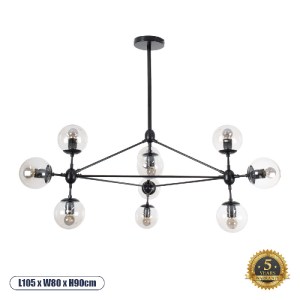 glo-01636-01636_0_ GLOBOSTAR® SENTINEL 01636 ΜΟΝΤΕΡΝΟ ΦΩΤΙΣΤΙΚΟ ΟΡΟΦΗΣ ΜΕ ΝΤΟΥΙ 10 X E27 AC 220-240V IP20 - Μ