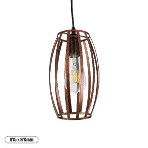 glo-01639-01639_0 GLOBOSTAR® ZEBRA 01639 VINTAGE ΚΡΕΜΑΣΤΟ ΦΩΤΙΣΤΙΚΟ ΠΛΕΓΜΑ ΜΟΝΟΦΩΤΟ 1 X E27 IP20 ΧΑΛΚΙΝΟ ΜΕΤ