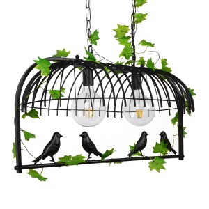 glo-01643-01643_0 GLOBOSTAR® NEST 01643 VINTAGE ΚΡΕΜΑΣΤΟ ΦΩΤΙΣΤΙΚΟ ΦΙΓΟΥΡΑ ΔΙΦΩΤΟ 2 X E27 IP20 ΜΑΥΡΟ ΜΕΤΑΛΛΟ