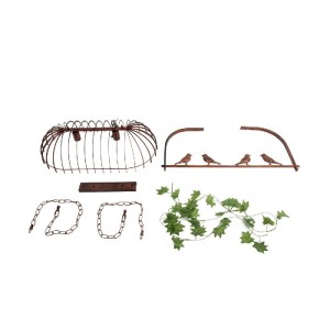 glo-01645-01645_12 GLOBOSTAR® NEST 01645 VINTAGE ΚΡΕΜΑΣΤΟ ΦΩΤΙΣΤΙΚΟ ΦΙΓΟΥΡΑ ΔΙΦΩΤΟ 2 X E27 IP20 ΧΑΛΚΙΝΟ ΜΕΤΑΛΛΟ ΜΕ ΠΡΑΣΙΝΟ ΠΛΑΣΤΙΚΟ - Μ73.6 X Π37.5 X Y38.5CM